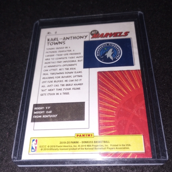 2019-20 Panini Donruss Net Marvels Karl-Anthony Towns #6 Timberwolves Knicks - Picture 2 of 2
